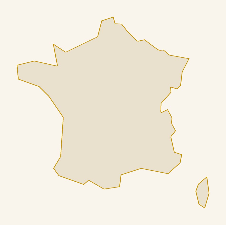 Map of France with pinned places